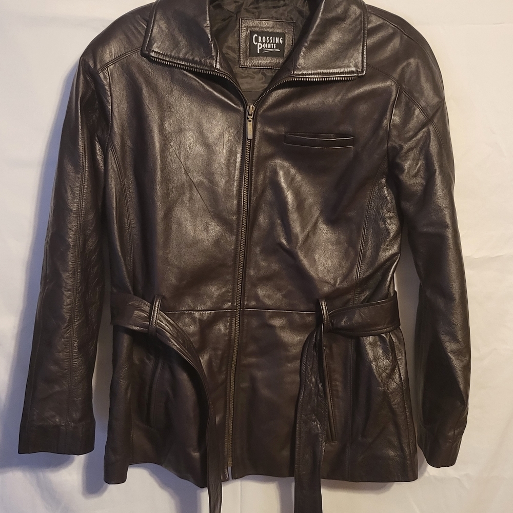 Crossing pointe lamb nappa leather jacket
